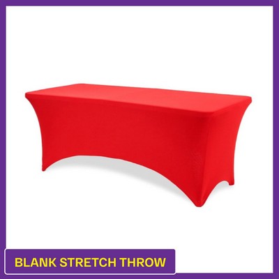 Red - 6' Blank (No Imprint) Hemmed Stretch Throw - 4 Sided